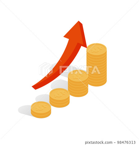 等距商業圖像素材銷售增加圖像插圖矢量數據 98476313