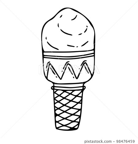 vector ice cream illustrations drawn by hand isolated on background - Vector doodle vector ice cream illustrations drawn by hand isolated on background - Vector doodle 98476459