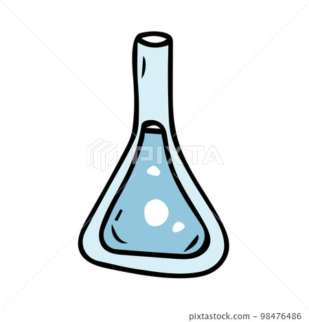 chemistry flask icon isolated on white 98476486