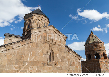 Gergeti Trinity Church exterior, Georgia Gergeti Trinity Church exterior, Georgia 98476646