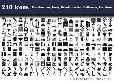 240 Icons Of Construction, Tools, Rehub, Garden, Bathroom, Furniture 98476839