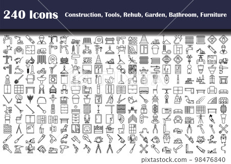 240 Icons Of Construction, Tools, Rehub, Garden, Bathroom, Furniture 98476840