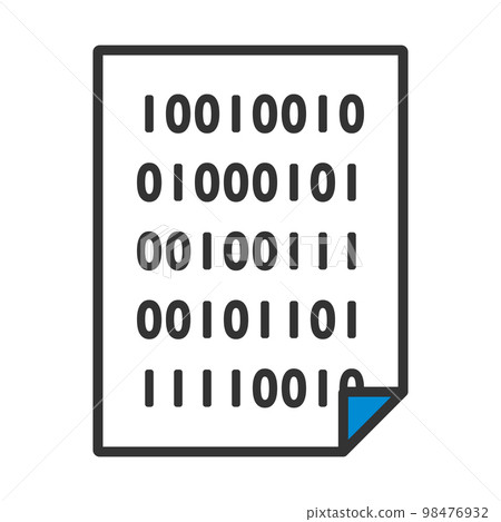 Sheet With Binary Code Icon 98476932