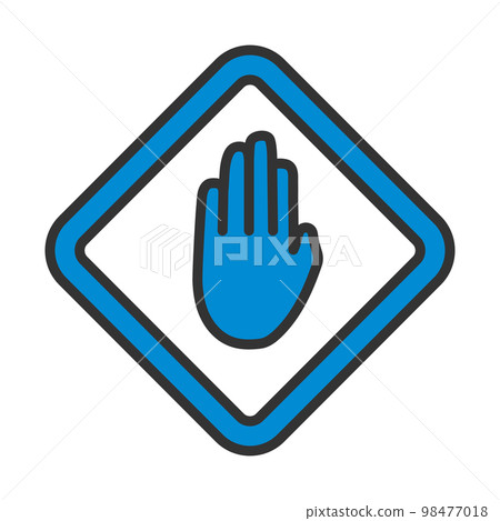 Icon Of Warning Hand Icon Of Warning Hand 98477018