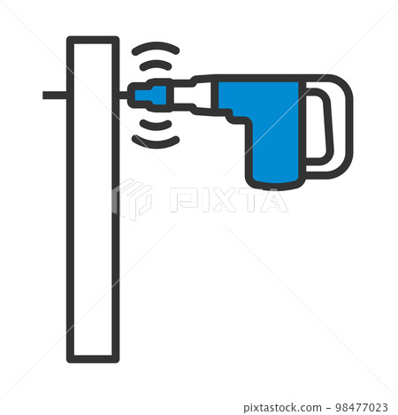 Icon Of Perforator Drilling Wall Icon Of Perforator Drilling Wall 98477023