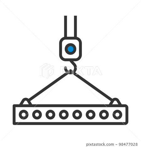 Icon Of Slab Hanged On Crane Hook Icon Of Slab Hanged On Crane Hook 98477028
