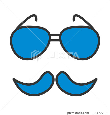Glasses And Mustache Icon 98477202