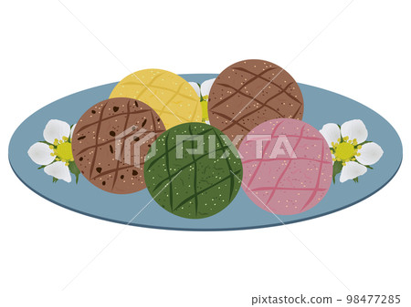 "Five kinds of cookies" dish floral design 98477285