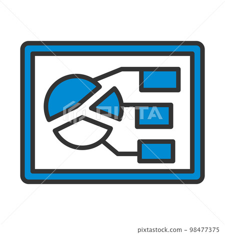 Tablet With Analytics Diagram Icon 98477375