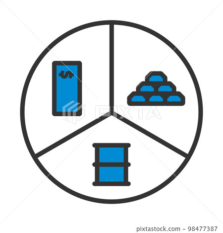 Oil, Dollar And Gold Chart Concept Icon Oil, Dollar And Gold Chart Concept Icon 98477387
