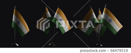 Small national flags of the India on a black background Small national flags of the India on a black background 98479519