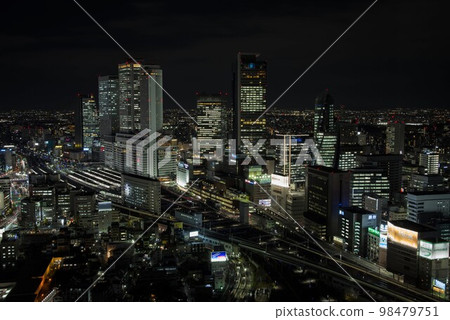 City night view Nagoya station view City night view Nagoya station view 98479751