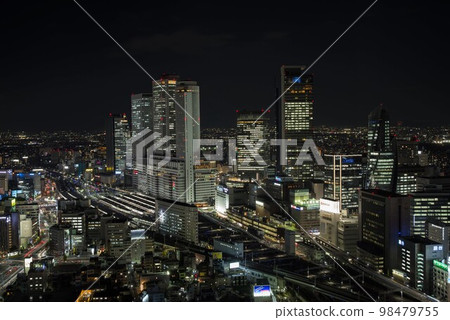 City night view Nagoya station view 98479755