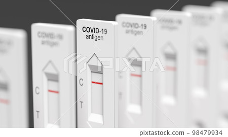 Negative test result by using rapid test device for COVID-19. 3d illustration Negative test result by using rapid test device for COVID-19. 3d illustration 98479934