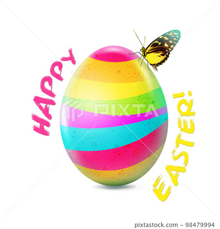 Beautiful Easter background with colorful Easter eggs. 3d illustration Beautiful Easter background with colorful Easter eggs. 3d illustration 98479994