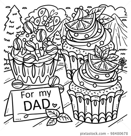 dad and kids coloring pages