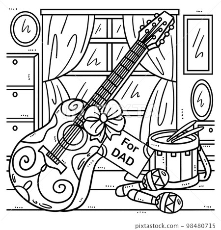 guitar printable coloring pages