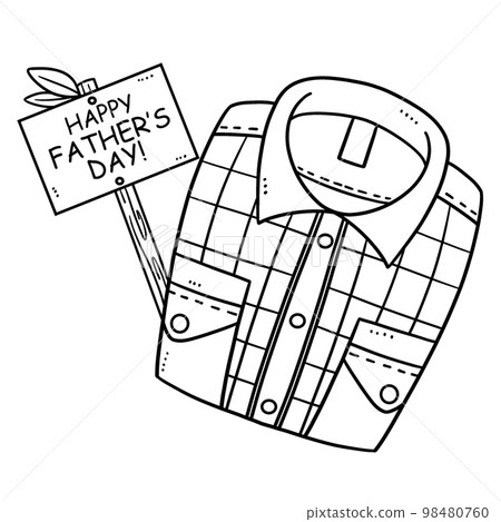 Happy Fathers Day Isolated Coloring Page for Kids 98480760