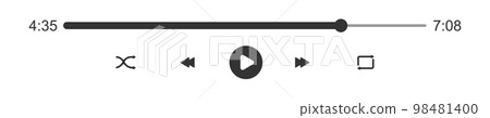 Mediaplayer progress loading bar with time...-插圖素材 [98481400] - PIXTA圖庫