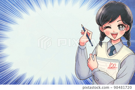 100個答案美少女高中生集中線吸睛廣告 100個答案美少女高中生集中線吸睛廣告 98481720