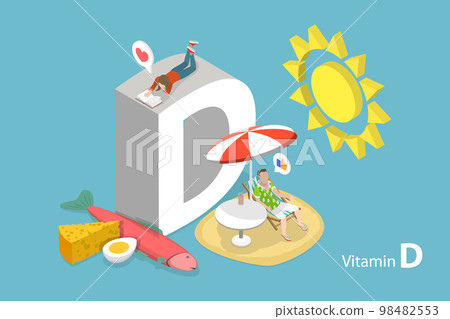 3D Isometric Flat Vector Conceptual Illustration of Vitamin D 98482553