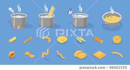 Vector Illustration of Cooking Pasta Guide 98482559