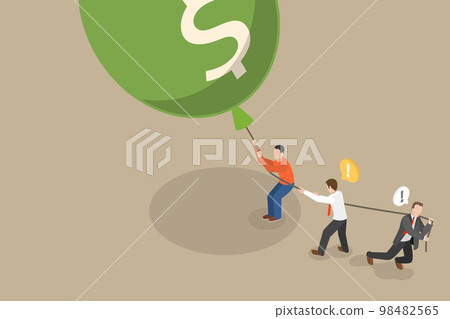 3D Isometric Flat Vector Conceptual Illustration of Inflation and Financial Crisis 3D Isometric Flat Vector Conceptual Illustration of Inflation and Financial Crisis 98482565