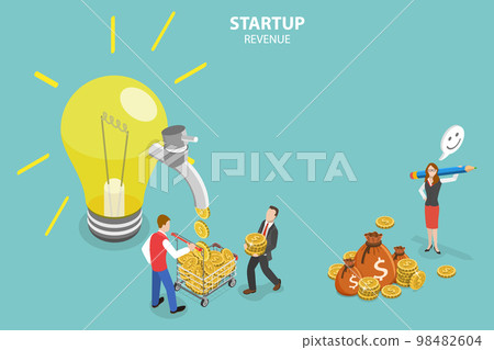 3D Isometric Flat Vector Conceptual Illustration of Startup Revenue 3D Isometric Flat Vector Conceptual Illustration of Startup Revenue 98482604