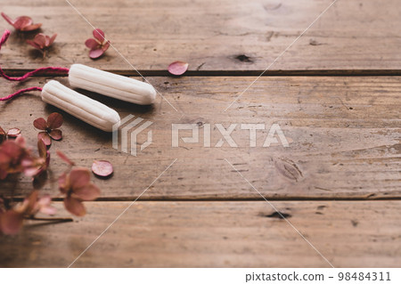 Tampons sanitary products stock photos 98484311