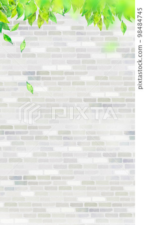 白磚和清新的綠色背景材料 98484745