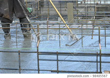 Residential building foundation work, concrete casting work 98485567