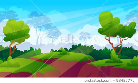 Forest Landslide cartoon vector illustration Forest Landslide cartoon vector illustration 98485773