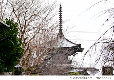 Tahoto pagoda at Daijuji Temple in winter Tahoto pagoda at Daijuji Temple in winter 98486675