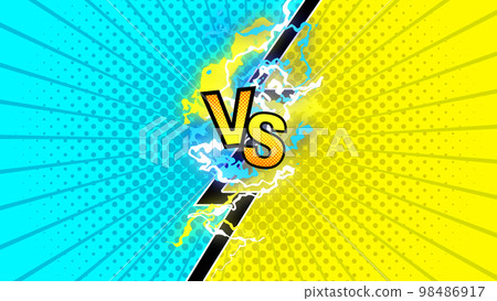 VS confrontation background yellow and light blue VS confrontation background yellow and light blue 98486917