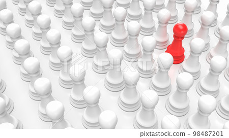 The red and white chess for business concept 3d rendering 98487201