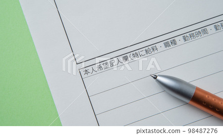 簡歷/個人期望輸入字段圖像 98487276