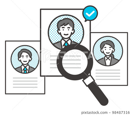 看簡歷/求職/招聘/招聘形象的矢量圖素材 看簡歷/求職/招聘/招聘形象的矢量圖素材 98487316