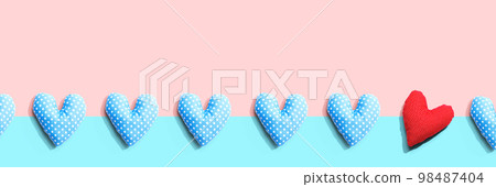 Appreciation theme with handmade heart cushions 98487404