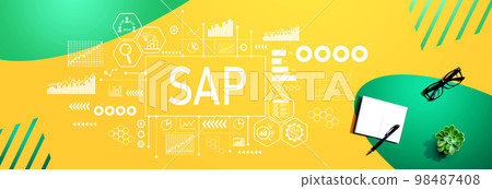 SAP theme with notebook and pen SAP theme with notebook and pen 98487408