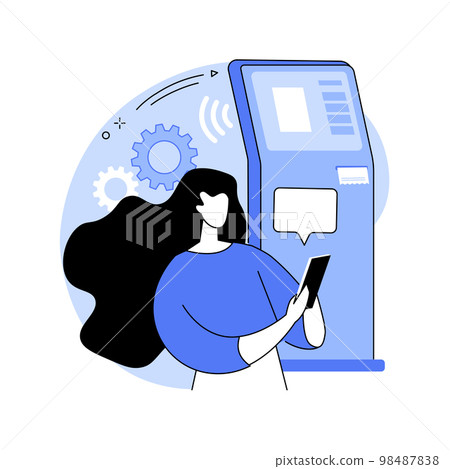 Electronic queuing system abstract concept vector illustration. 98487838