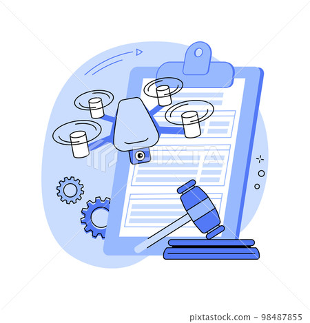 Drone flying regulations abstract concept vector illustration. Drone flying regulations abstract concept vector illustration. 98487855