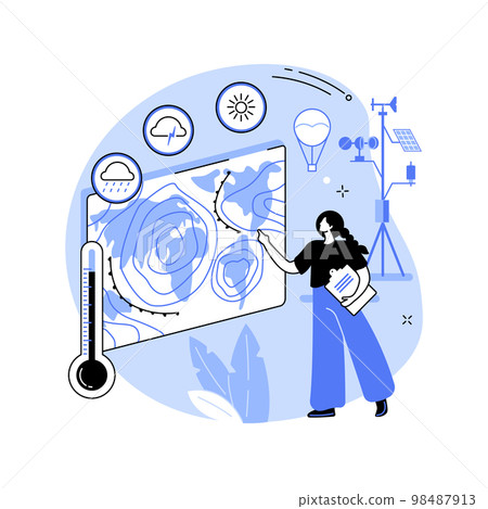 Meteorology abstract concept vector illustration. 98487913
