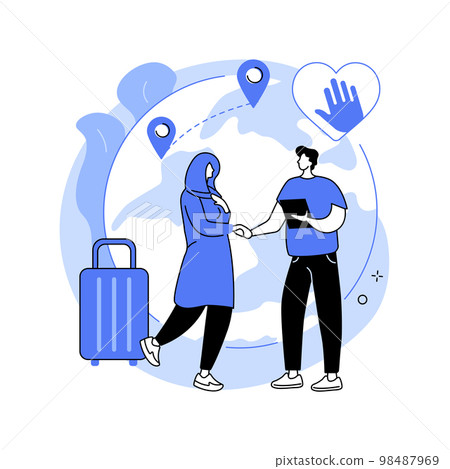 Integration of migrants abstract concept vector illustration. Integration of migrants abstract concept vector illustration. 98487969