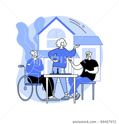 Communities for older people abstract concept vector illustration. Communities for older people abstract concept vector illustration. 98487972