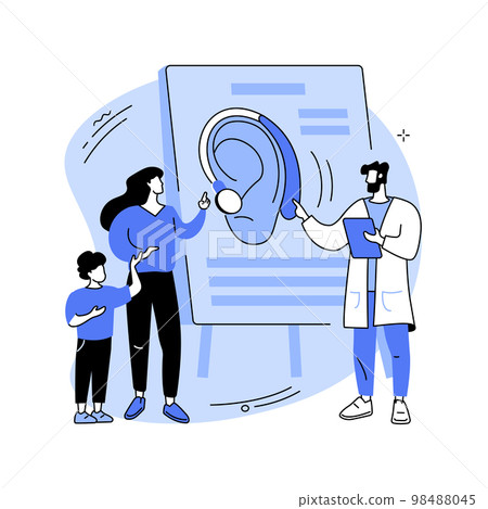 Assistive hearing device abstract concept vector illustration. Assistive hearing device abstract concept vector illustration. 98488045