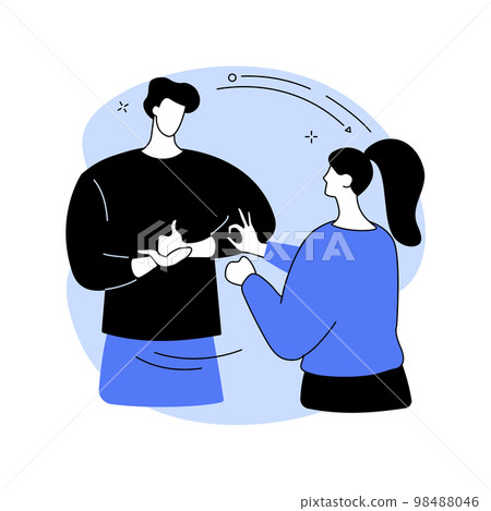 Sign language conversation abstract concept vector illustration. 98488046