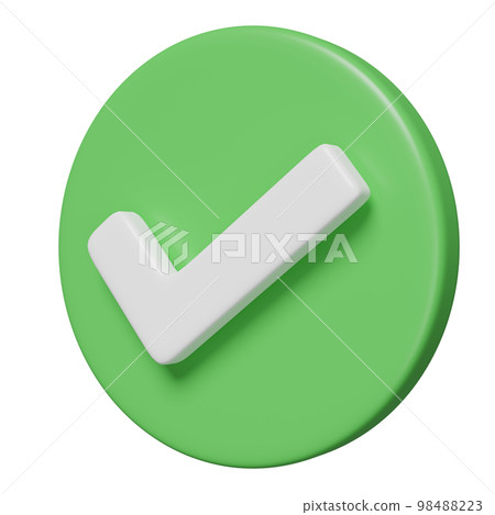 3d check marks, tick marks symbols icon isolated. concept 3d render illustration 98488223