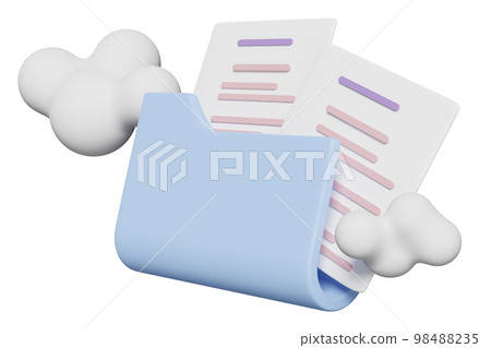 3d folder icon with cloud isolated. storage... - Stock Illustration ...