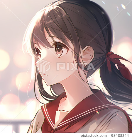 動漫風格插圖女學生“AI生成圖像” 動漫風格插圖女學生“AI生成圖像” 98488244