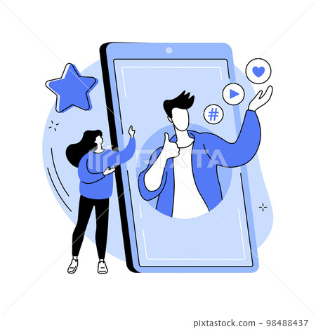 Social media star abstract concept vector illustration. Social media star abstract concept vector illustration. 98488437